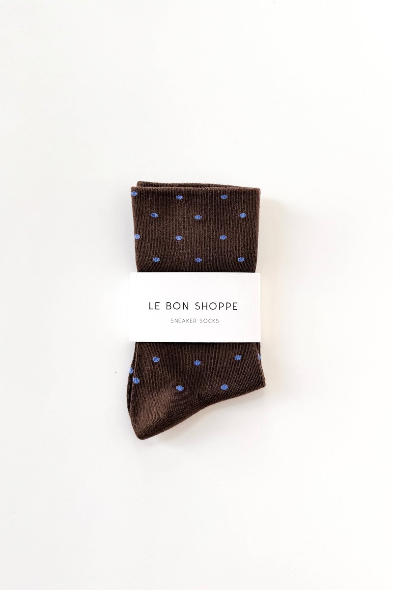 Chaussettes Sneaker Cacao Pois Bleus Le Bon Shoppe - Ex - voto