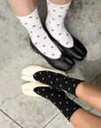 Chaussettes Sneaker Le Bon Shoppe Blanches Coeurs Rouges - Ex - voto