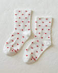 Chaussettes Sneaker Le Bon Shoppe Blanches Coeurs Rouges - Ex - voto