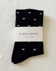 Chaussettes Sneaker Le Bon Shoppe Noires Coeurs Blancs - Ex - voto