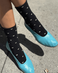 Chaussettes Sneaker Le Bon Shoppe Noires Coeurs Blancs - Ex - voto