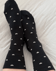 Chaussettes Sneaker Le Bon Shoppe Noires Coeurs Blancs - Ex - voto