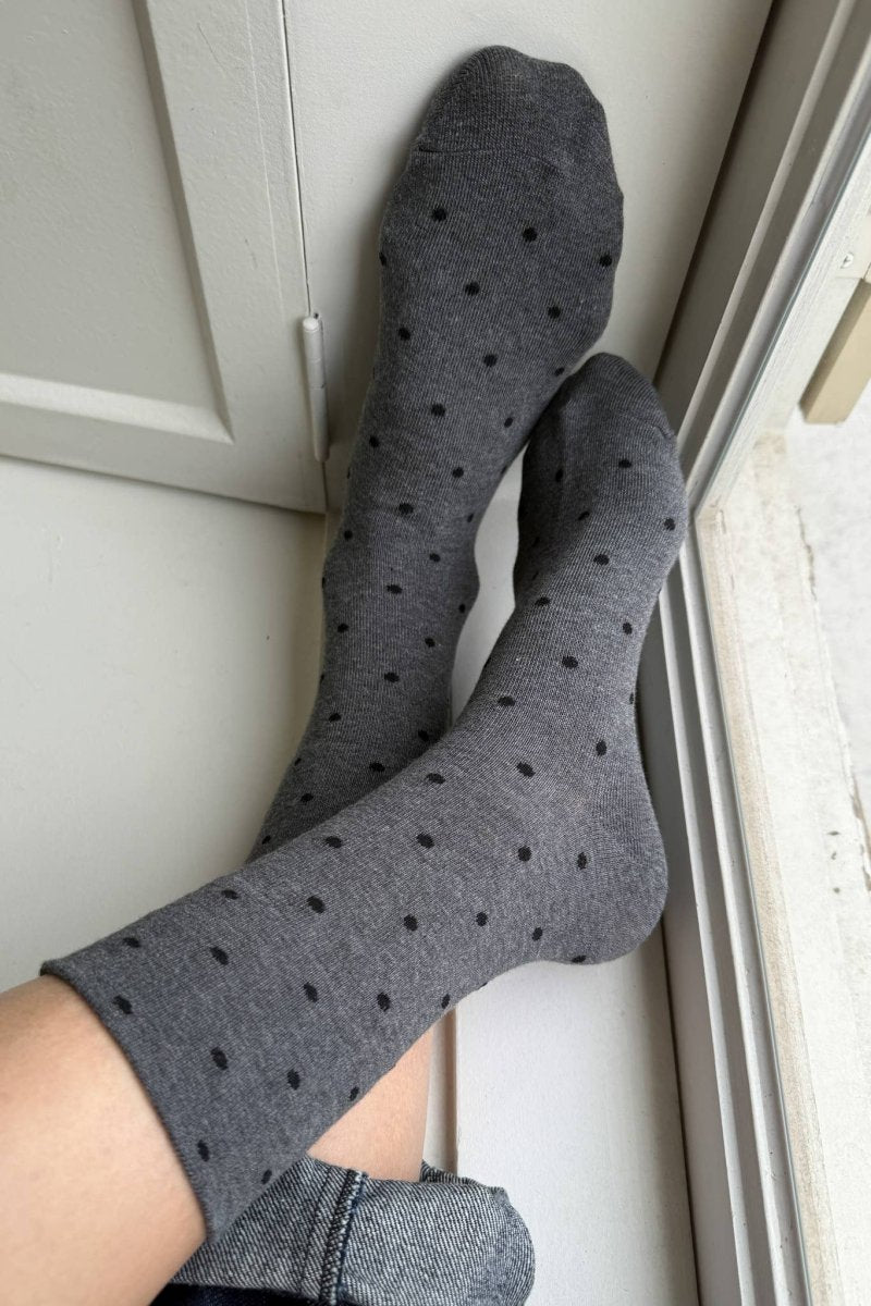 Chaussettes Sneaker Pois Le Bon Shoppe Charcoal et Noir - Ex - voto