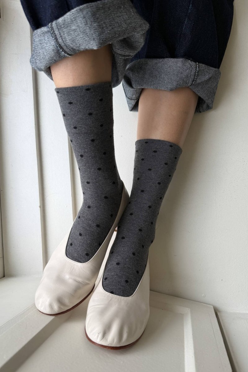 Chaussettes Sneaker Pois Le Bon Shoppe Charcoal et Noir - Ex - voto