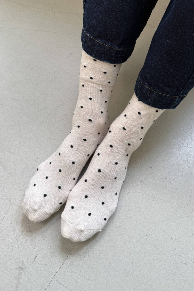 Chaussettes Sneaker Pois Le Bon Shoppe Oatmeal et Noir - Ex - voto