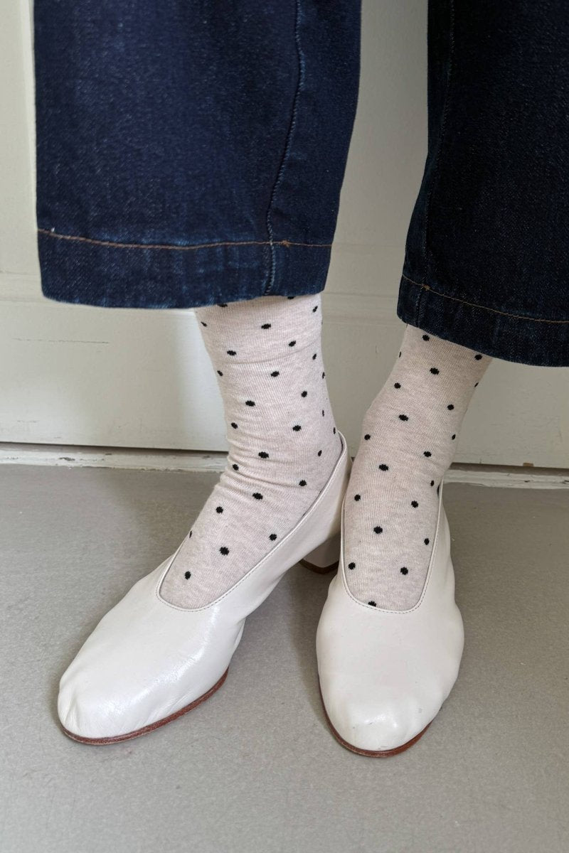 Chaussettes Sneaker Pois Le Bon Shoppe Oatmeal et Noir - Ex - voto