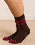 Chaussettes Sporty Damson Madder Brun et Bourgogne - Ex - voto