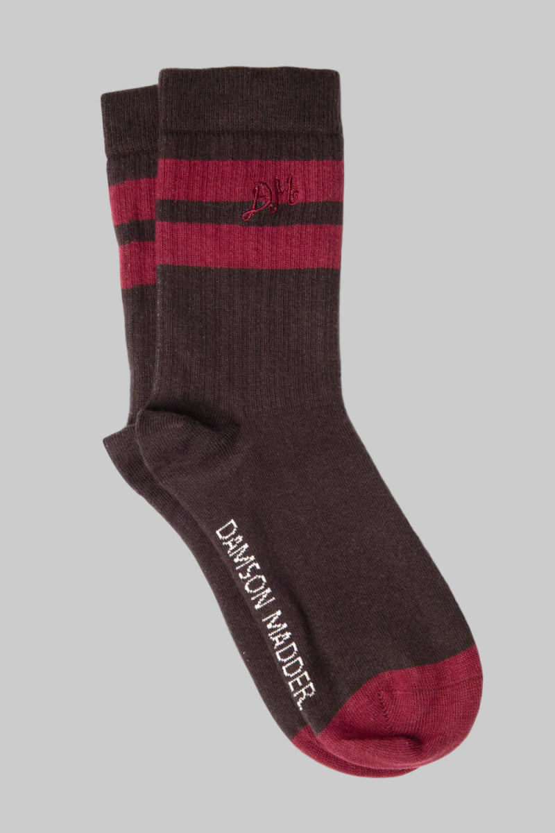 Chaussettes Sporty Damson Madder Brun et Bourgogne - Ex - voto