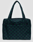 Baggu Navy Green Check Carry-on Cloud Bag