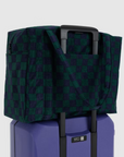 Baggu Navy Green Check Carry-on Cloud Bag