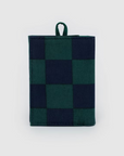 Baggu Snap Navy Green Check Wallet 