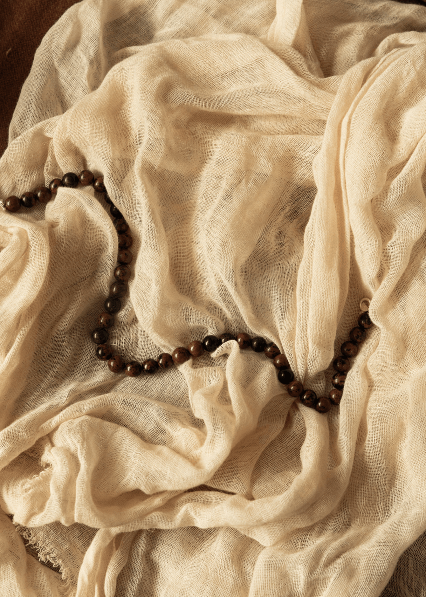 Collier Billes Marrons Monk & Anna - Ex - voto