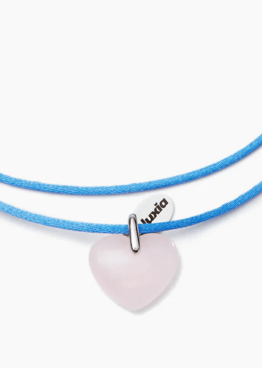 Collier Coeur Quartz Rose Luxia - Ex - voto
