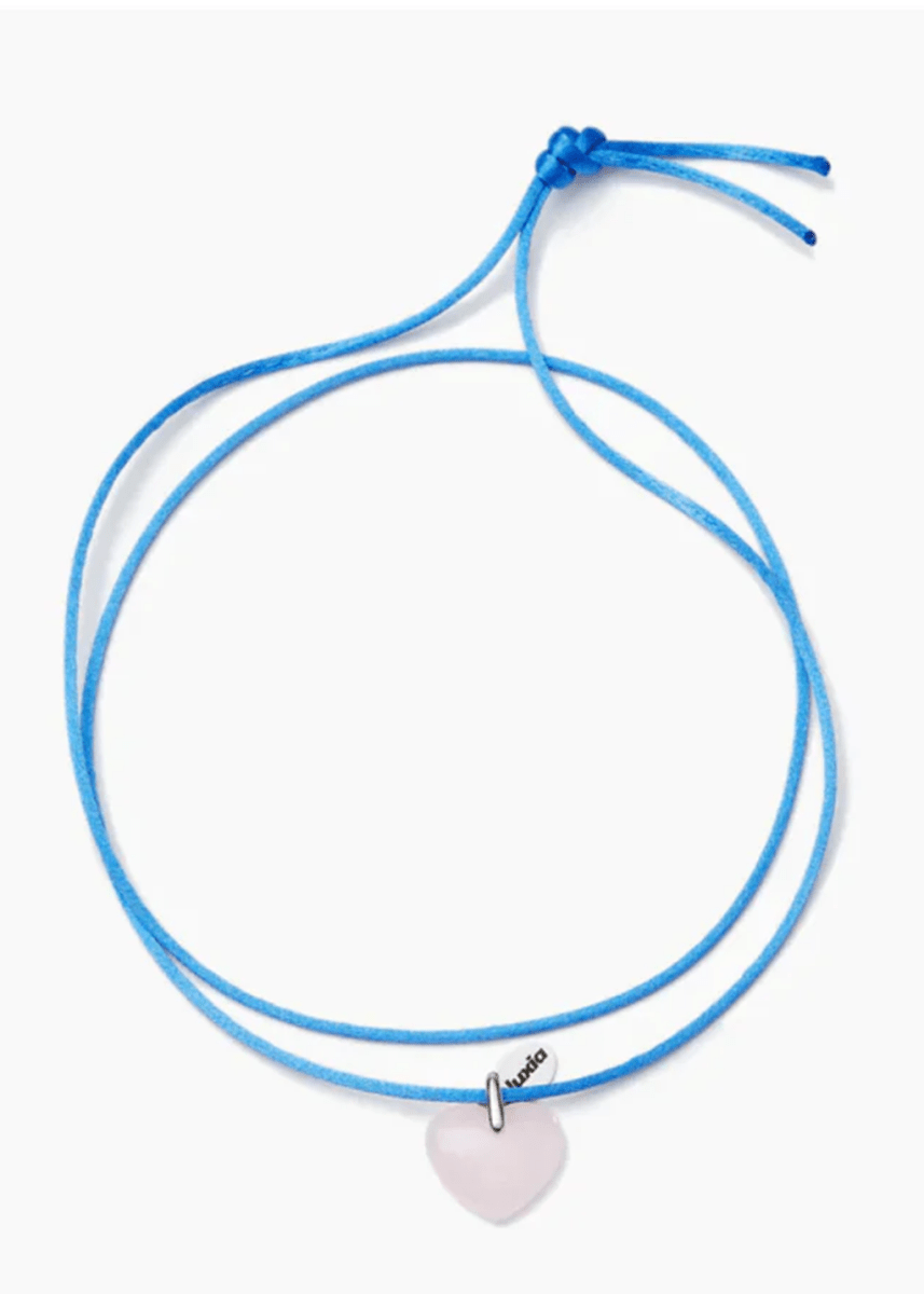 Collier Coeur Quartz Rose Luxia - Ex - voto