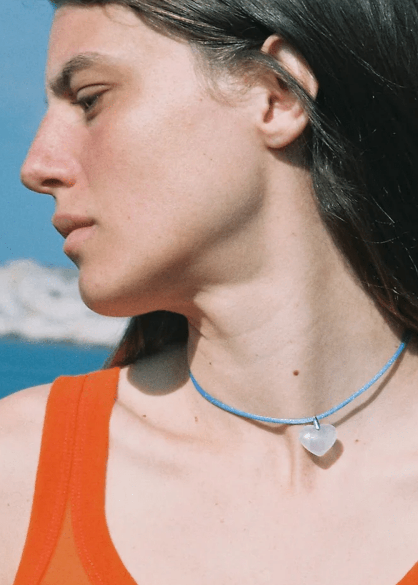 Collier Coeur Quartz Rose Luxia - Ex - voto