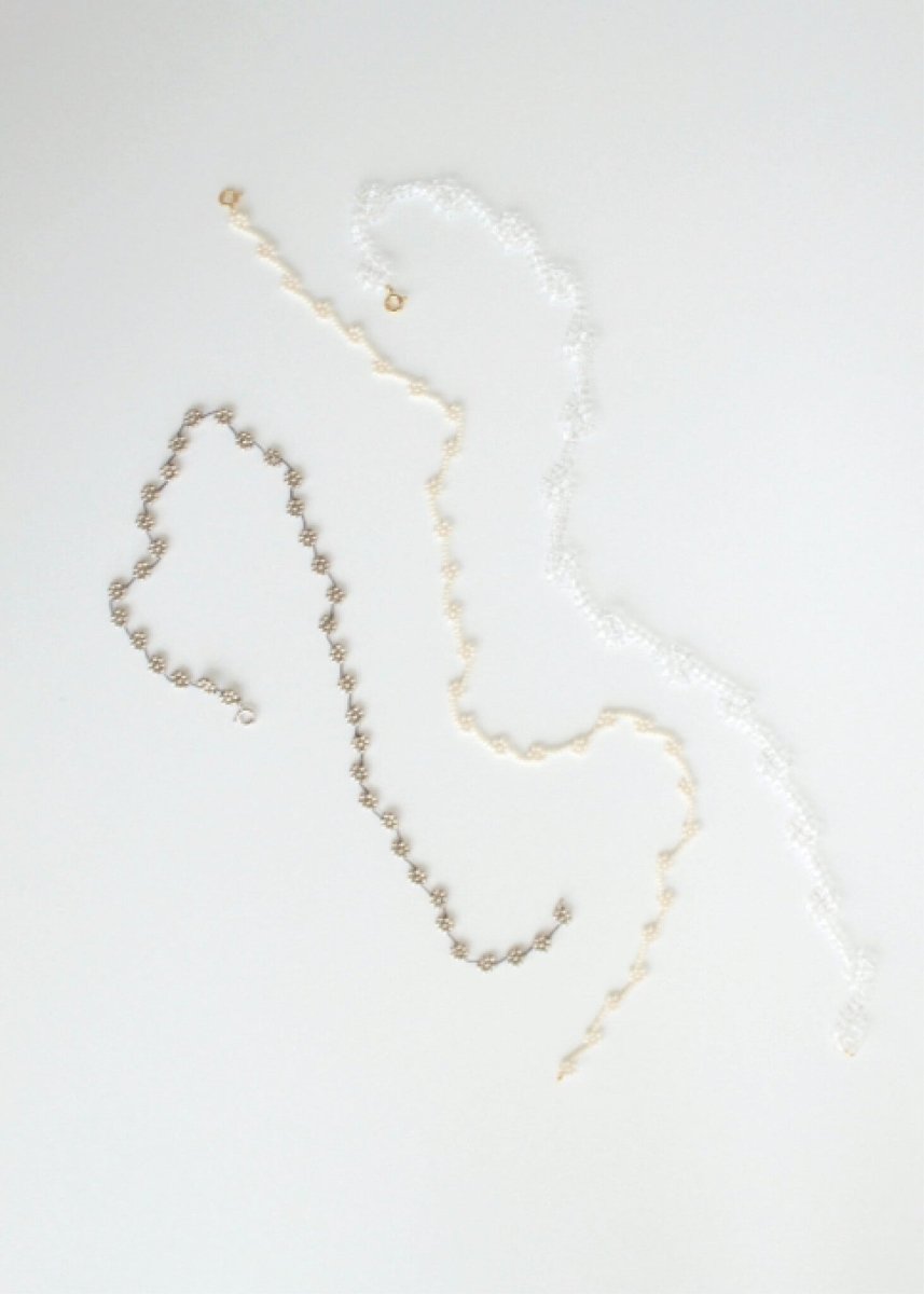 Collier Fiori Labro No.25 Argent et Gris - Ex - voto
