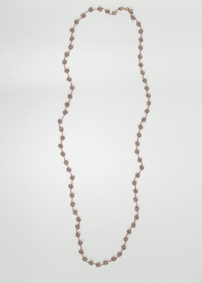 Collier Fiori Labro No.27 Rouge et Argent - Ex - voto