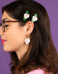 Coucou Suzette Pink Pansy Earrings