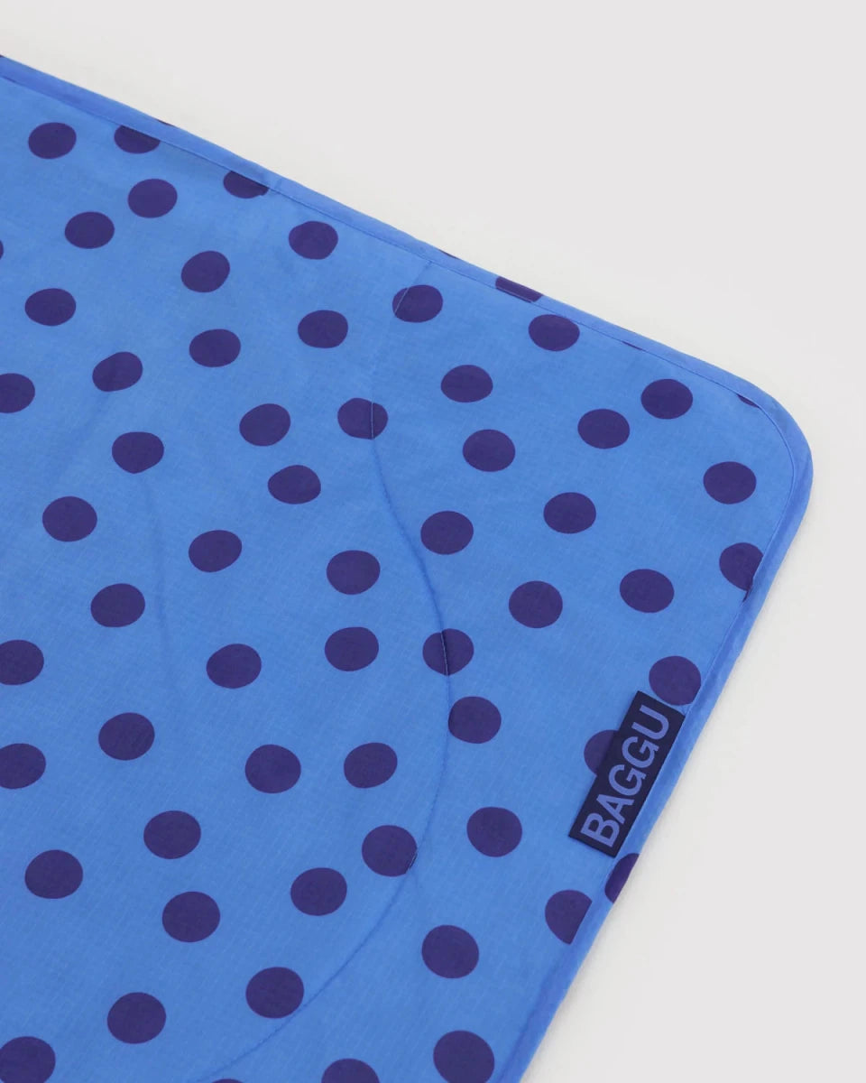 Couverture Pique-Nique Puffy Baggu Blue Polka Dot - Ex-voto