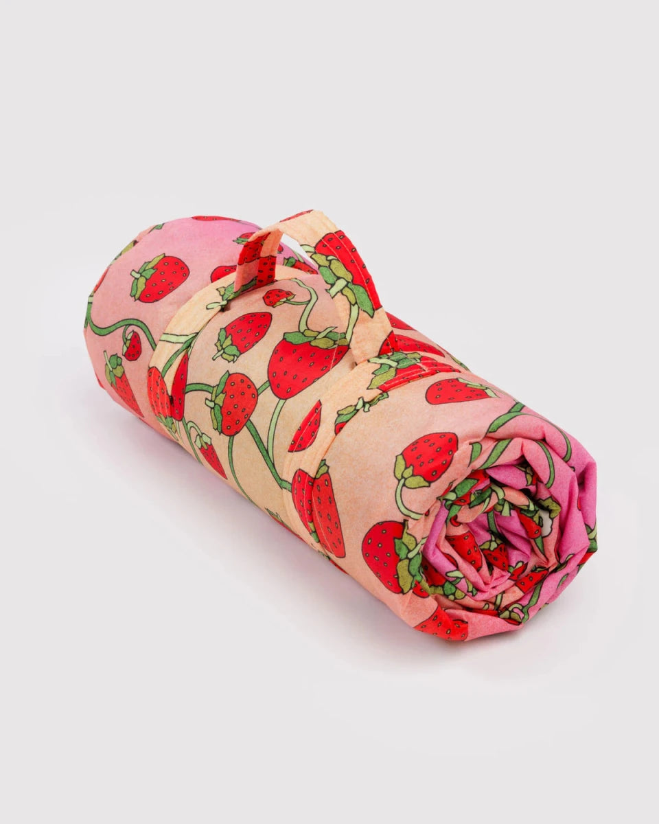Couverture Pique - Nique Puffy Baggu Strawberry Blossom - Ex - voto
