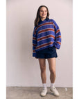 Crewneck Rayures Bleues et Bourgognes The Blank Lab - Ex - voto