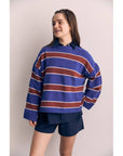 Crewneck Rayures Bleues et Bourgognes The Blank Lab - Ex - voto