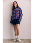 Crewneck Rayures Bleues et Bourgognes The Blank Lab - Ex - voto