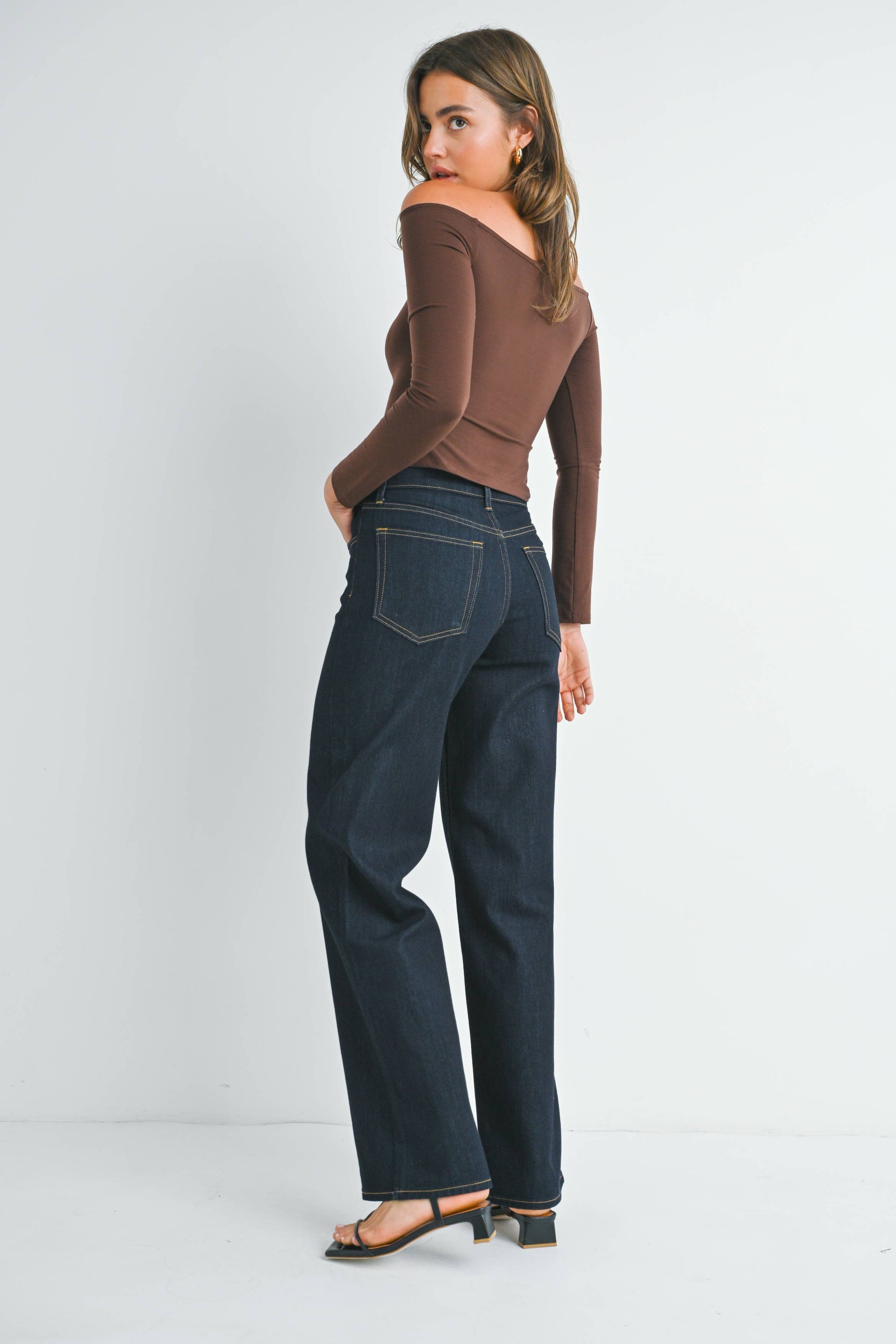 JBD Very Dark Denim Wide Leg Jeans