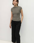 Haut Trinity Rayures Diagonales Noires et Blanches All Row