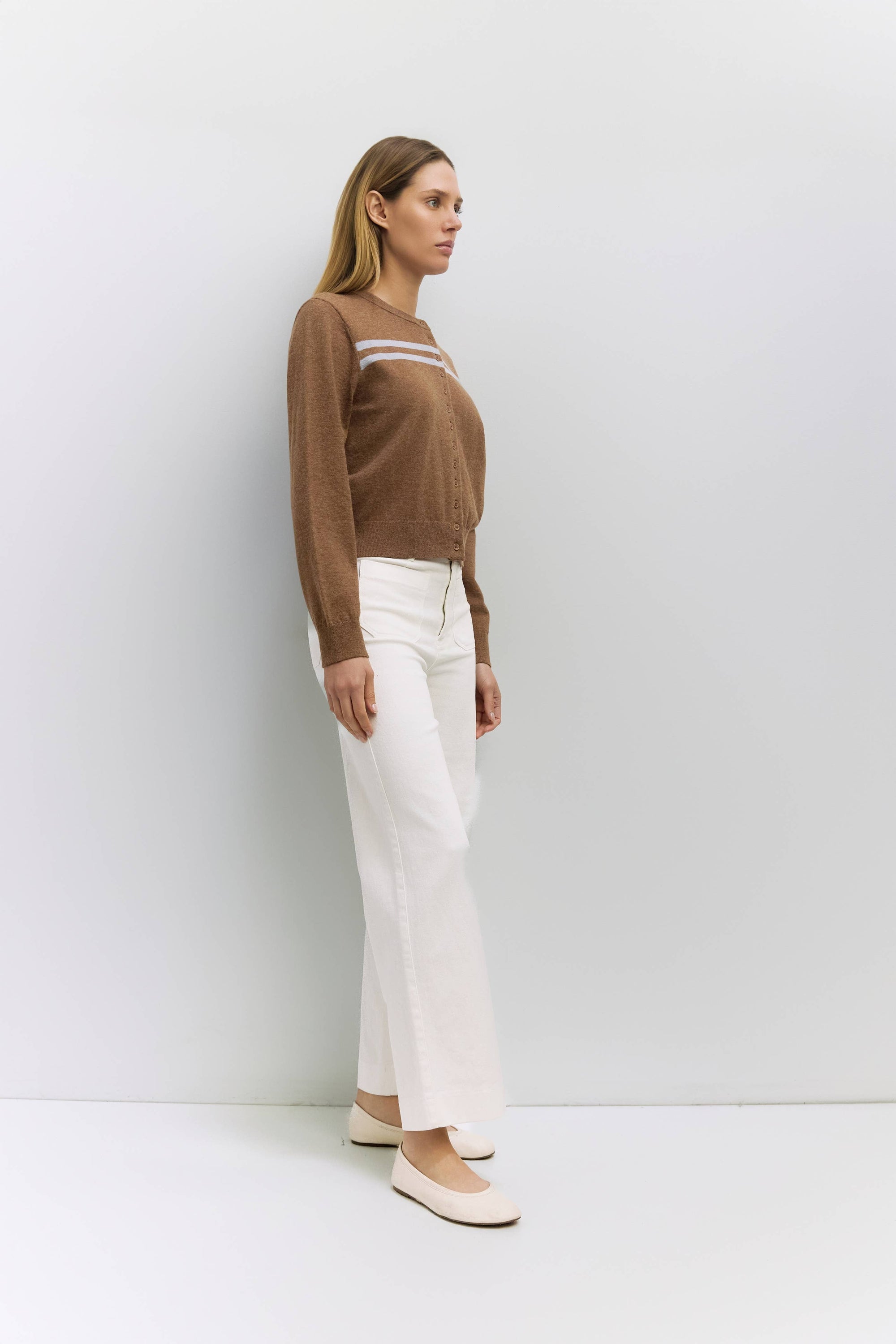 All Row Meave Brown and Blue Cardigan