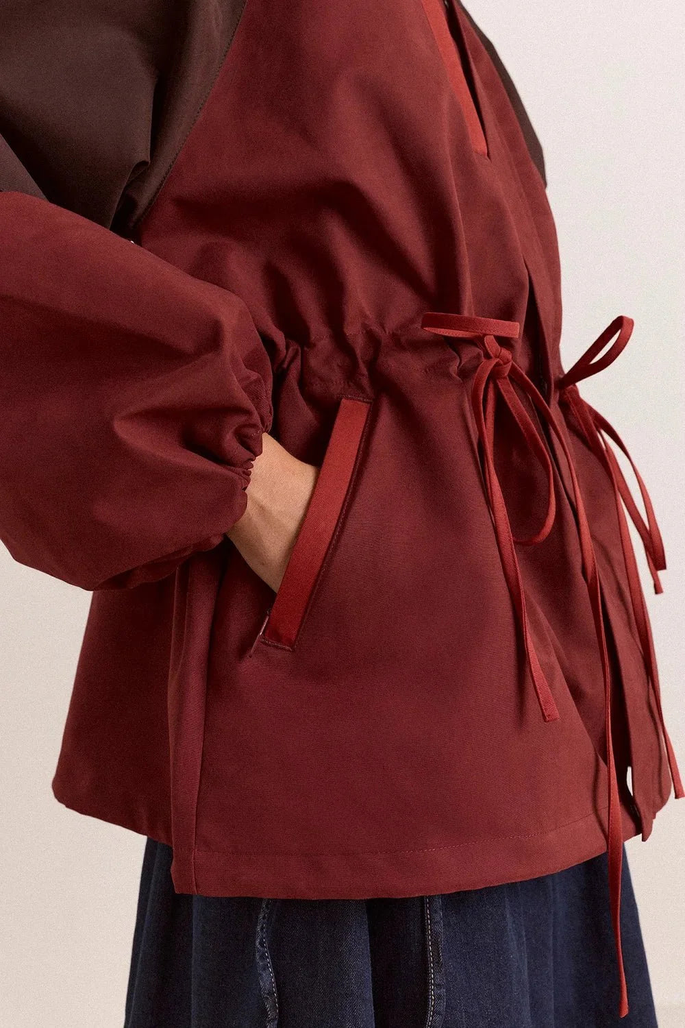 Damson Madder Liu Burgundy Raincoat