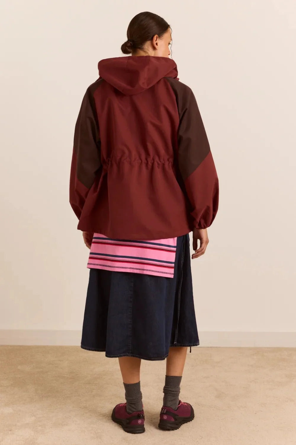 Damson Madder Liu Burgundy Raincoat