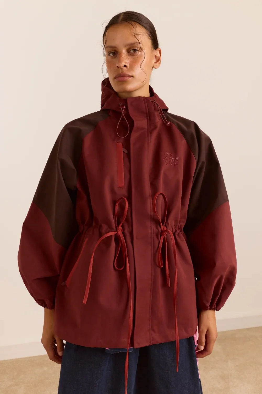 Damson Madder Liu Burgundy Raincoat