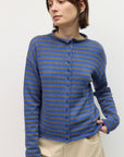 Mod Ref Cecelia Blue and Grey Striped Cardigan