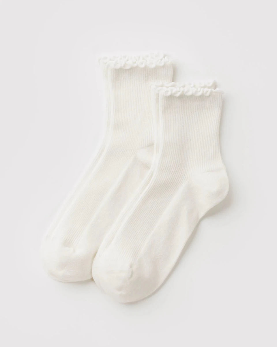 Deux paires de Chaussettes Lettuce Blanches Baggu - Ex-voto