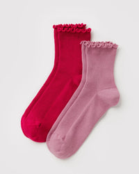 Deux paires de Chaussettes Lettuce Wild Plum & Cherry Baggu - Ex-voto