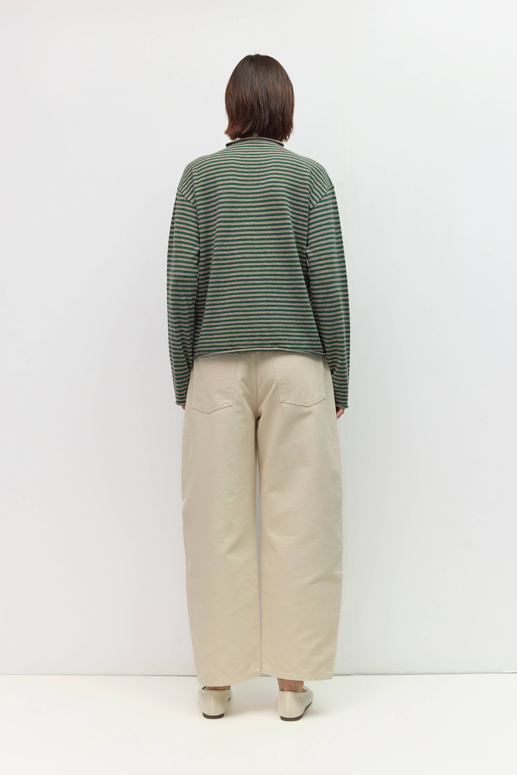 Pull Rayé Cierra Vert et Taupe All Row
