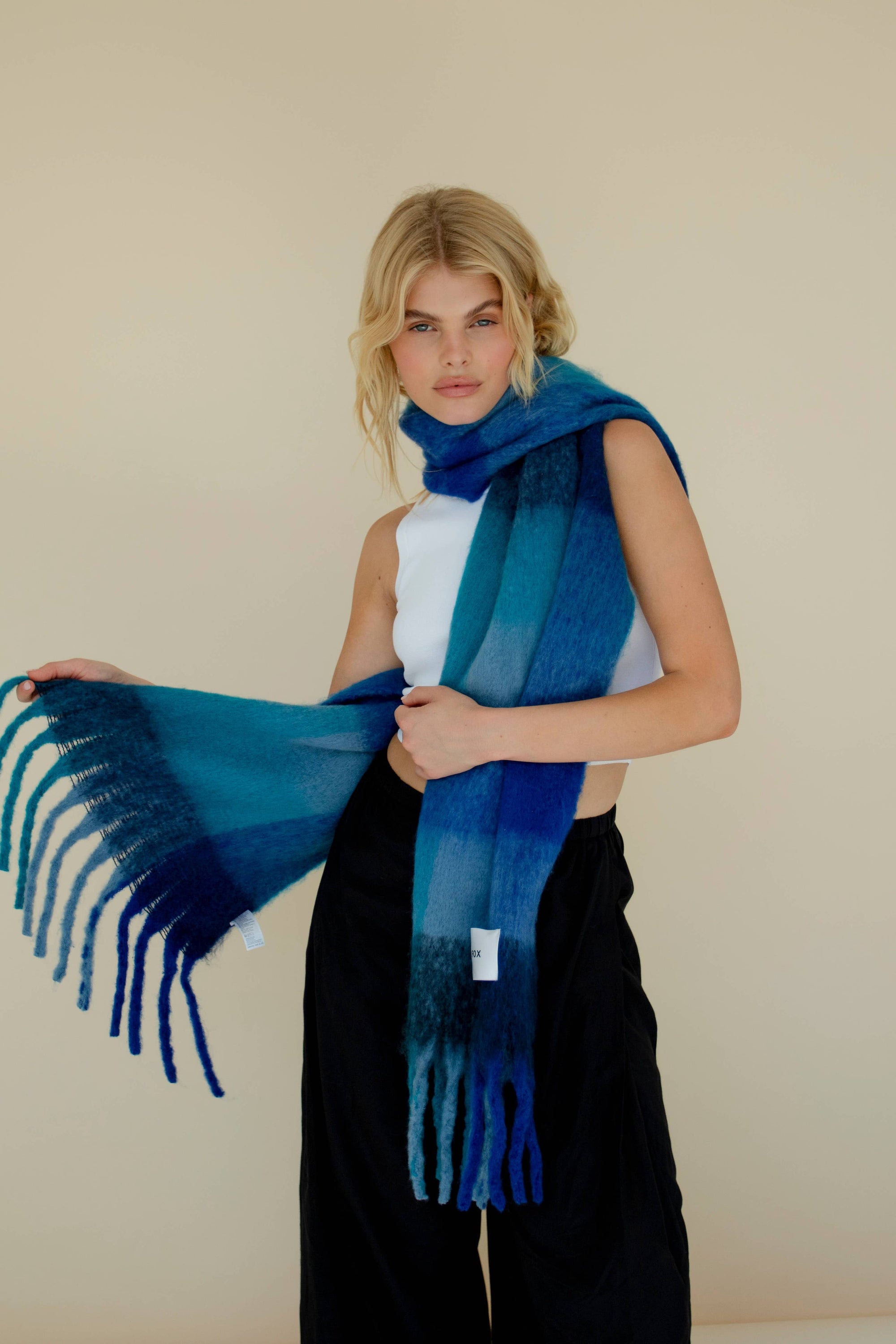 Arctic Fox Blue Checkered Stockholm Scarf