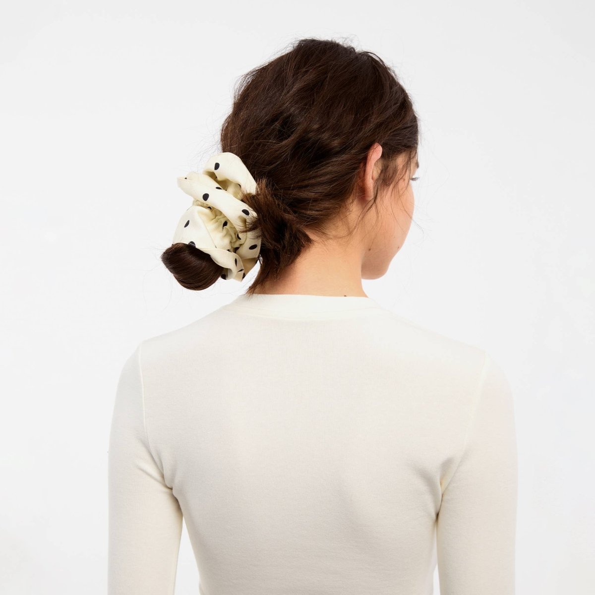 Élastique à Cheveux Chouchou Blanc à Pois Cubic - Ex - voto