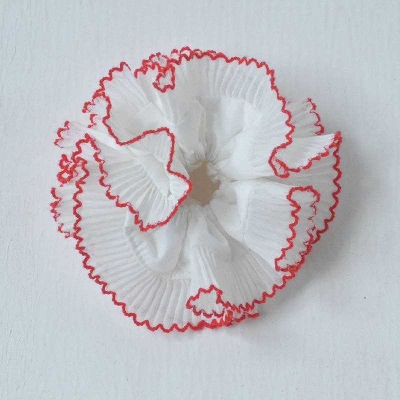 Élastique Chouchou Blanc Dentelé Rouge Dipped Shop - Ex - voto