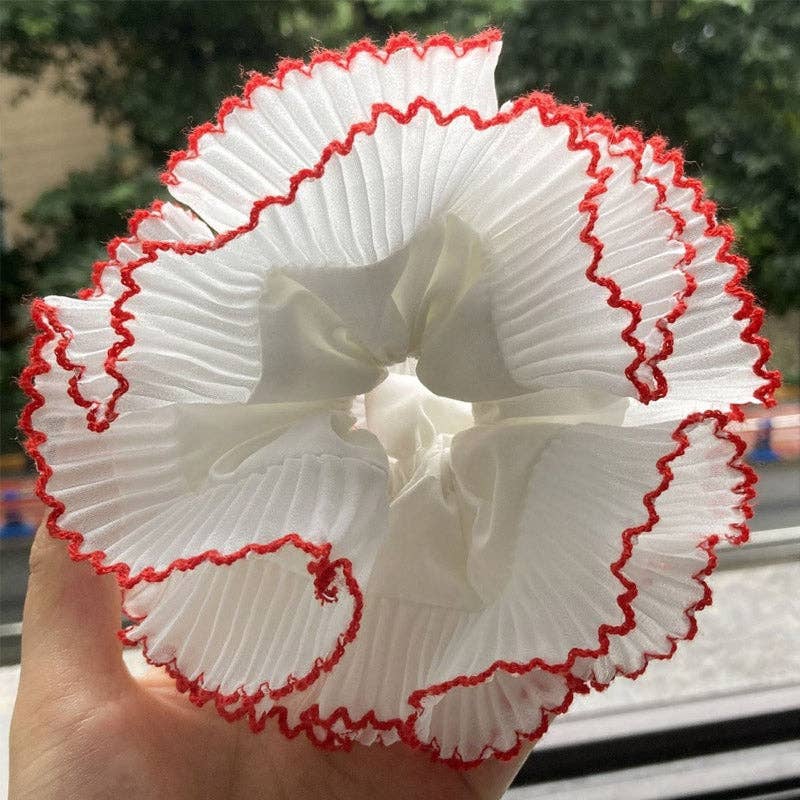 Élastique Chouchou Blanc Dentelé Rouge Dipped Shop - Ex - voto