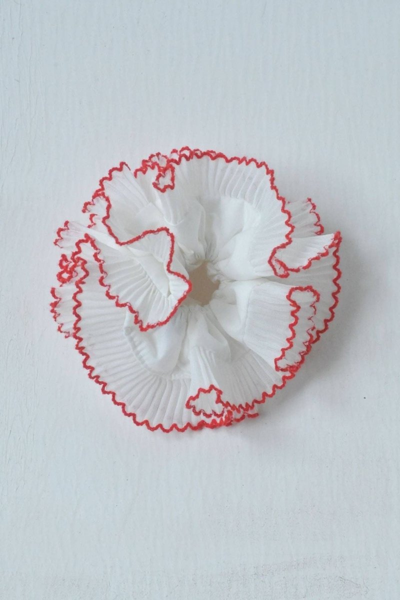 Élastique Chouchou Blanc Dentelé Rouge Dipped Shop - Ex - voto