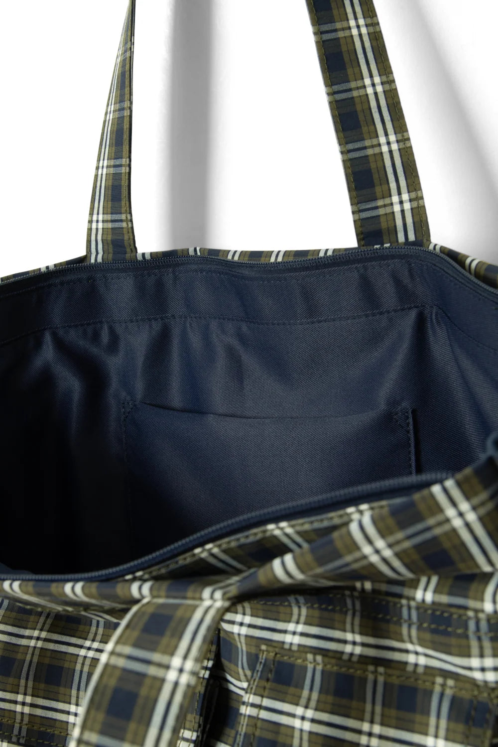 Damson Madder Eliza Bag – Navy and Green Check