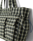 Damson Madder Eliza Bag – Navy and Green Check