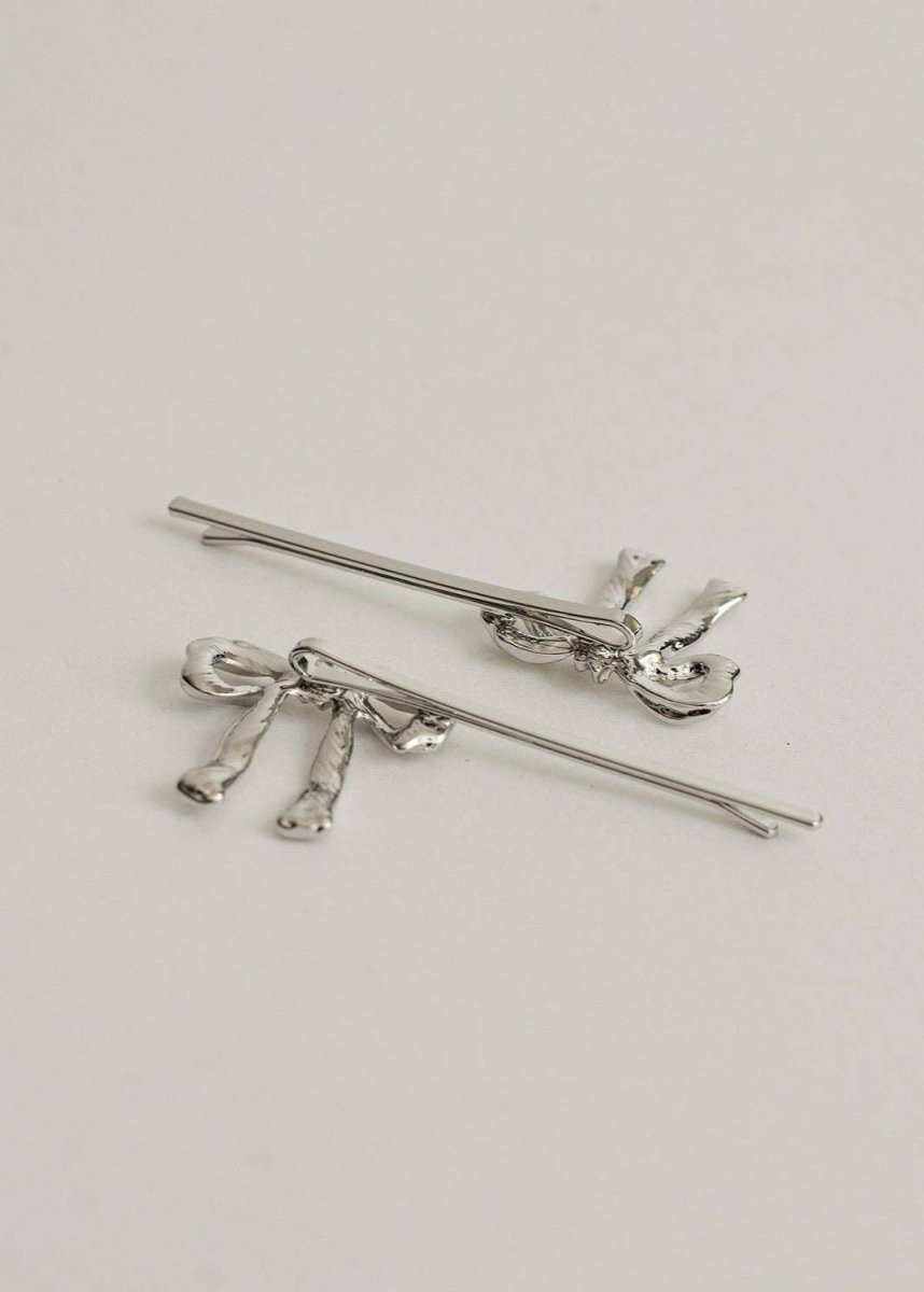 Ensemble de 2 Barrettes Bobby Pins Boucles Nar'sha Argent - Ex - voto