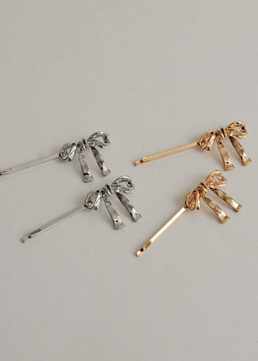 Ensemble de 2 Barrettes Bobby Pins Boucles Nar&#39;sha Argent - Ex - voto