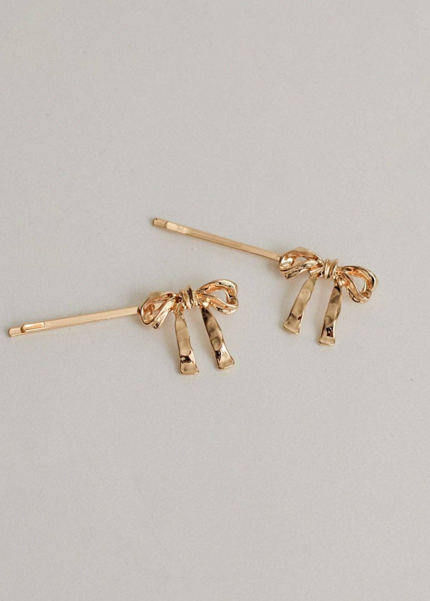 Ensemble de 2 Barrettes Bobby Pins Boucles Nar'sha Dorées - Ex - voto