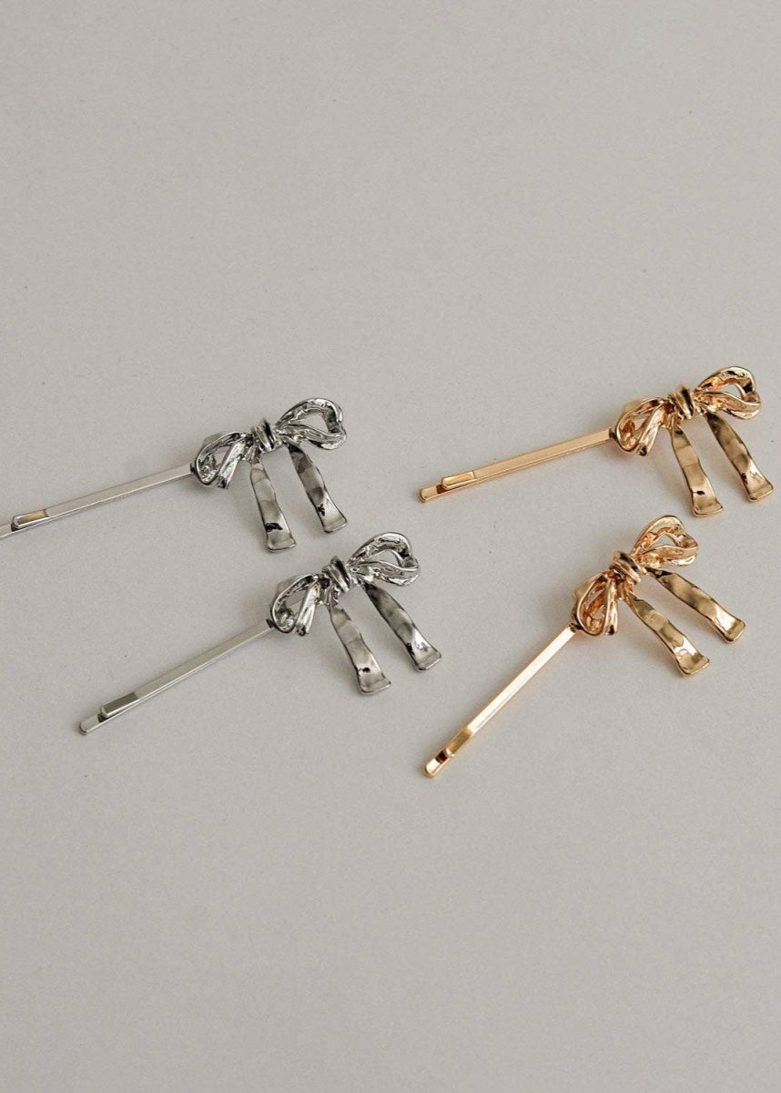 Ensemble de 2 Barrettes Bobby Pins Boucles Nar'sha Dorées - Ex - voto