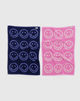 Ensemble de 2 serviettes à Mains Baggu Happy Pink Blue - Ex - voto