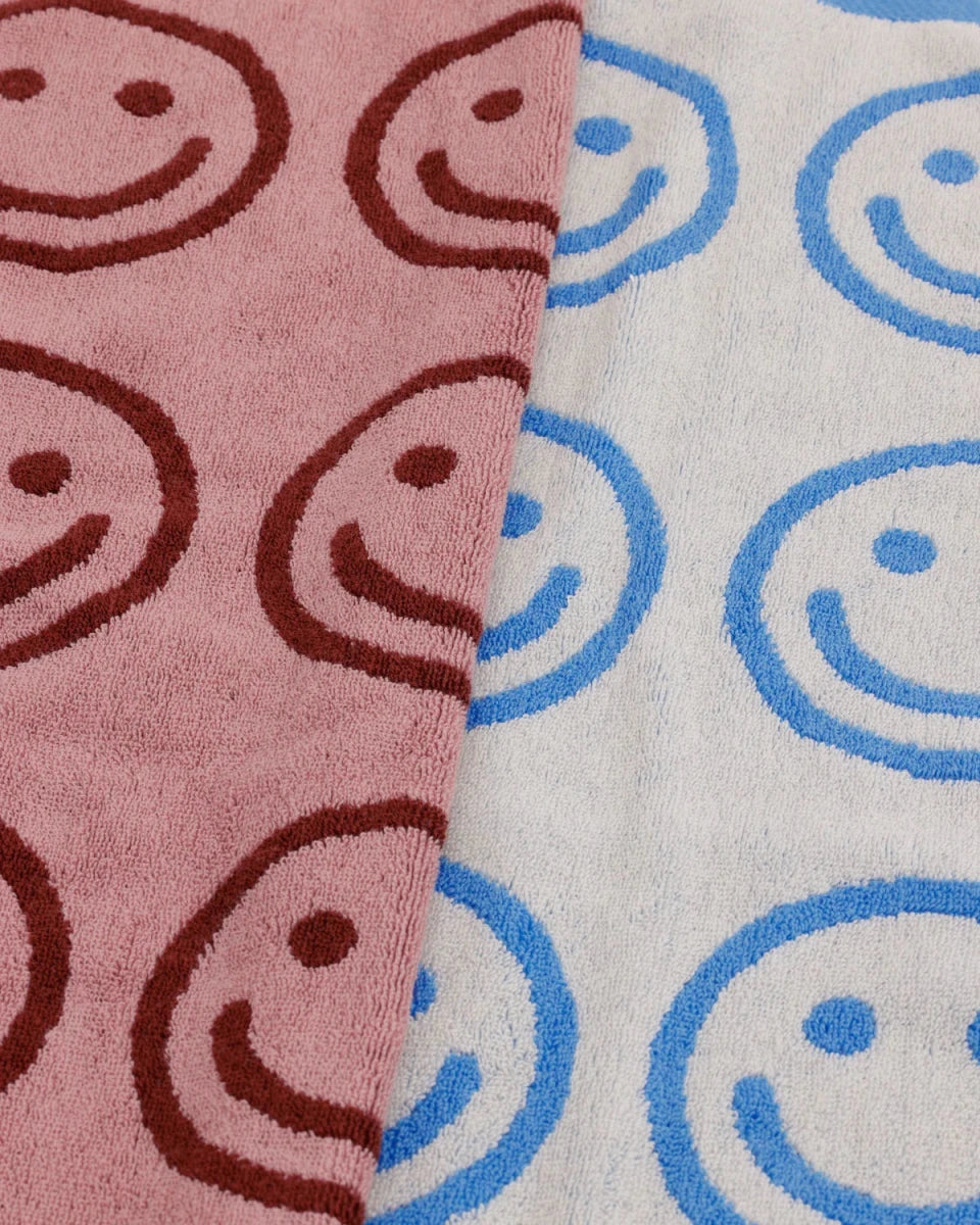 Ensemble de 2 serviettes à Mains Baggu Sky Blue and Blush Happy - Ex-voto